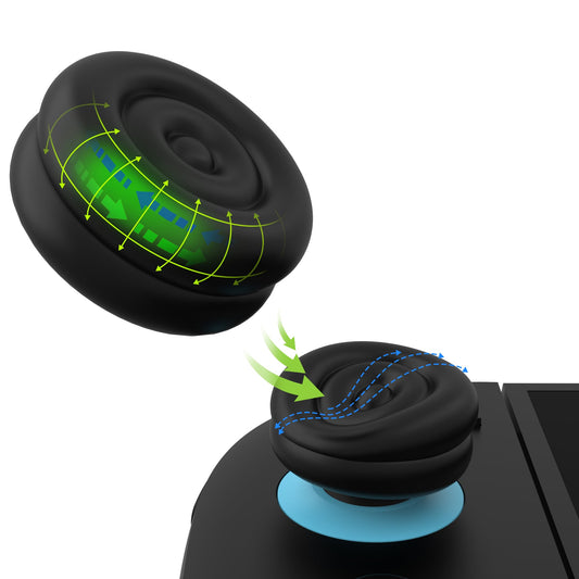 PlayVital Thumbs Cushion Grips Caps for Nintendo Switch 2 (2025), Joystick Caps for Joycon 2 - Black PlayVital
