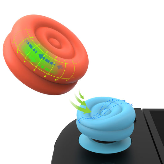 PlayVital Thumbs Cushion Grips Caps for Nintendo Switch 2 (2025), Joystick Caps for Joycon 2 - Blue & Orange PlayVital