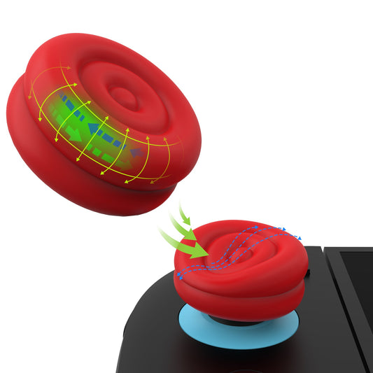 PlayVital Thumbs Cushion Grips Caps for Nintendo Switch 2 (2025), Joystick Caps for Joycon 2 - Passion Red PlayVital
