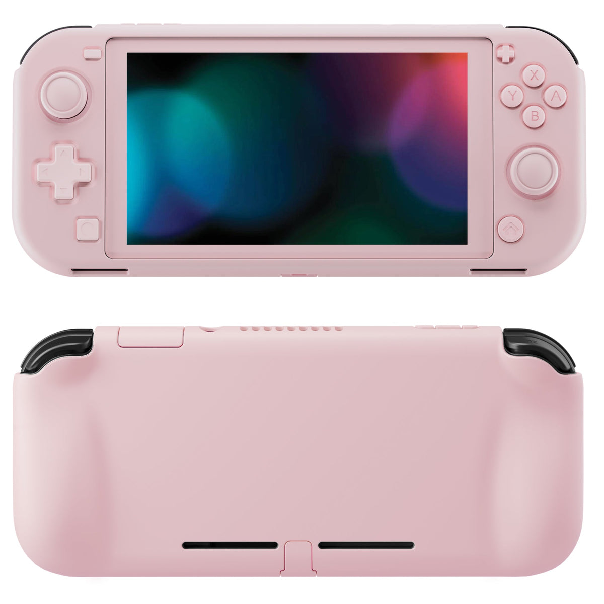 PlayVital Twilight Hard Protective Case with Screen Protector & Thumb Grips & Silicone Button Cover for Nintendo Switch Lite - Cherry Blossoms Pink PlayVital