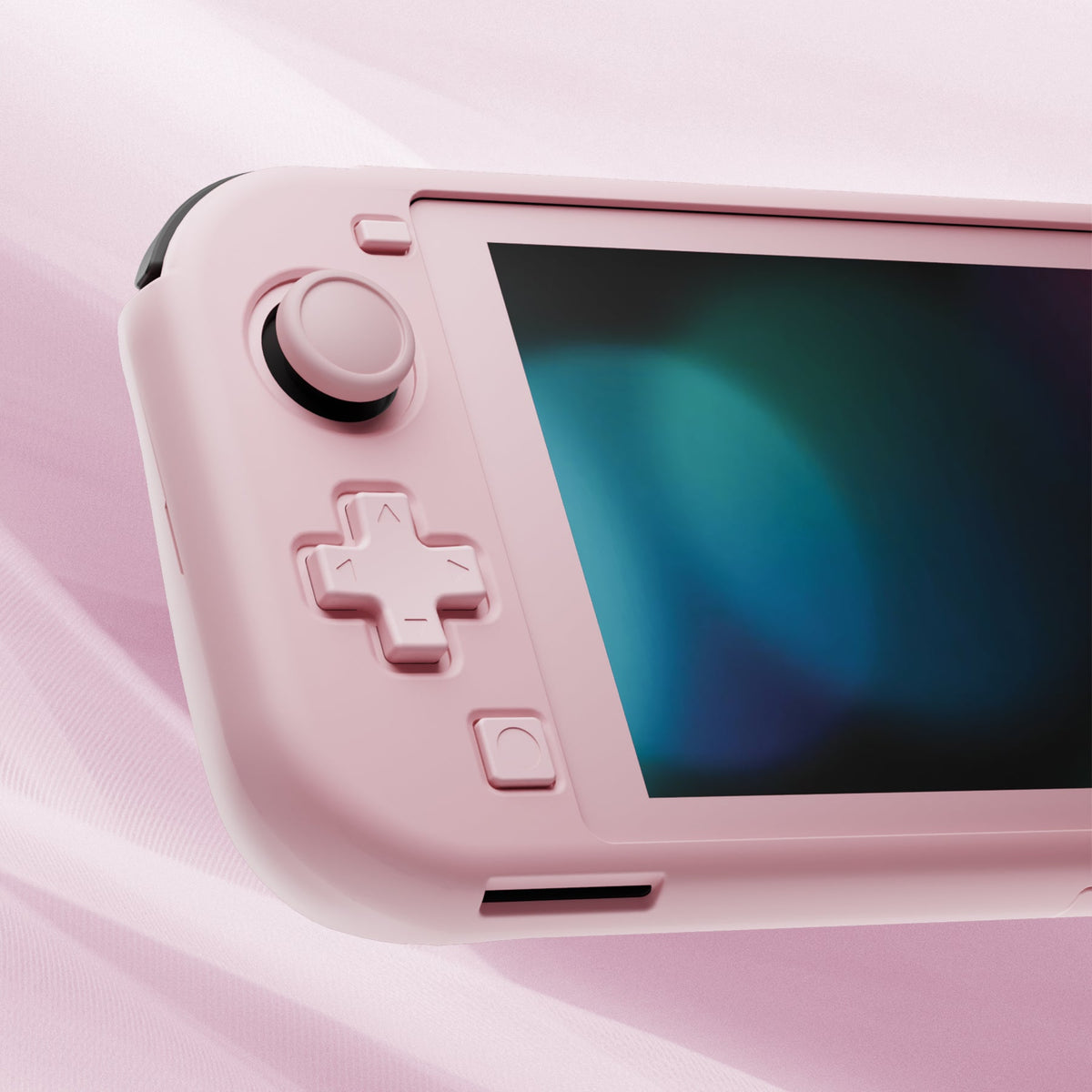 PlayVital Twilight Hard Protective Case with Screen Protector & Thumb Grips & Silicone Button Cover for Nintendo Switch Lite - Cherry Blossoms Pink PlayVital