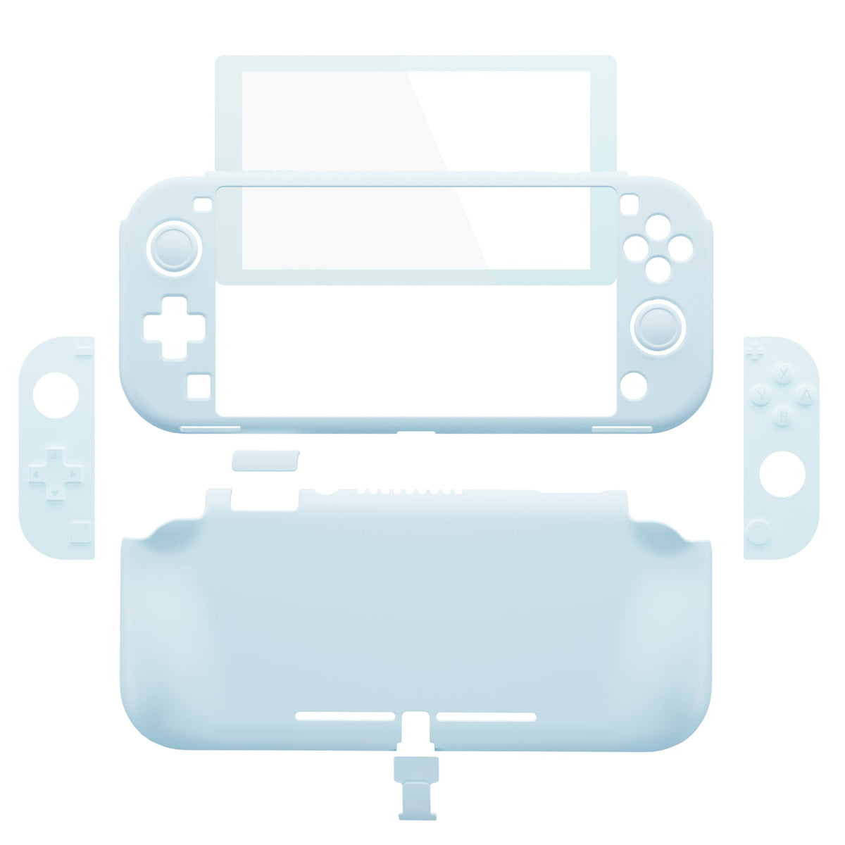 PlayVital Twilight Hard Protective Case with Screen Protector & Thumb Grips & Silicone Button Cover for Nintendo Switch Lite - Heaven Blue PlayVital