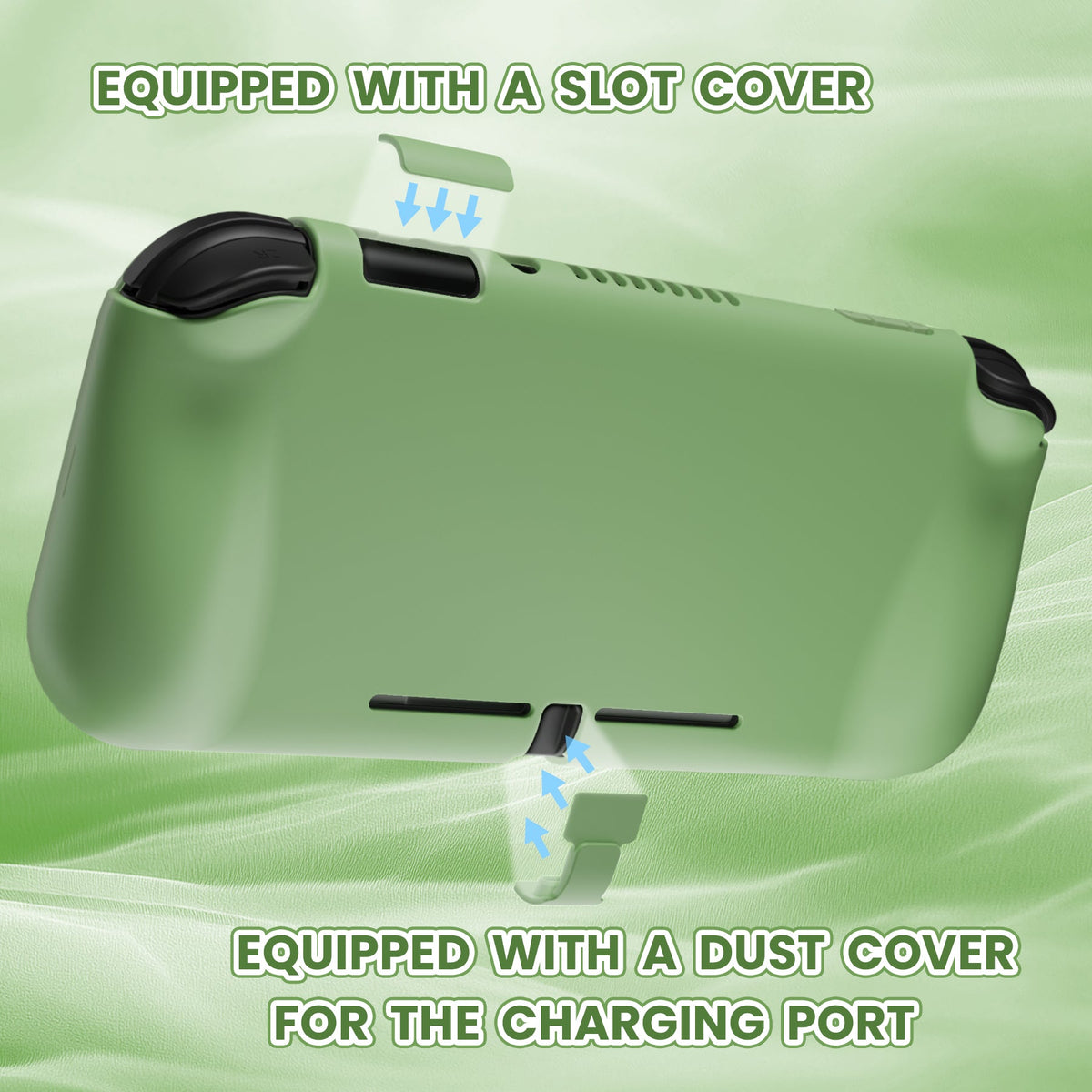 PlayVital Twilight Hard Protective Case with Screen Protector & Thumb Grips & Silicone Button Cover for Nintendo Switch Lite - Matcha Green PlayVital