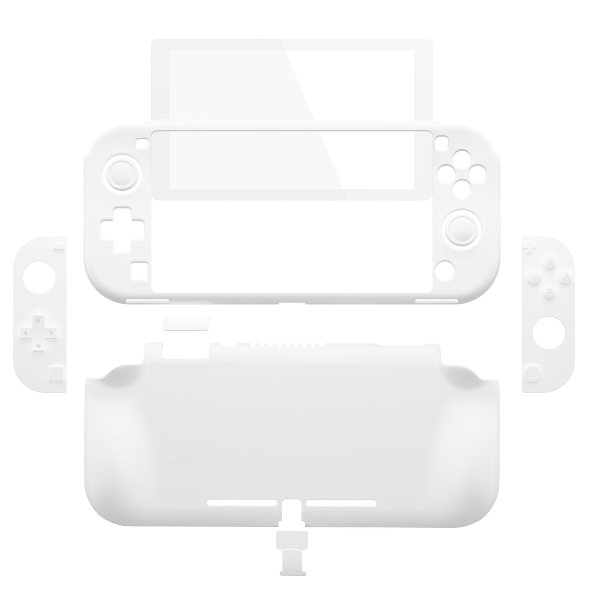 PlayVital Twilight Hard Protective Case with Screen Protector & Thumb Grips & Silicone Button Cover for Nintendo Switch Lite - White PlayVital