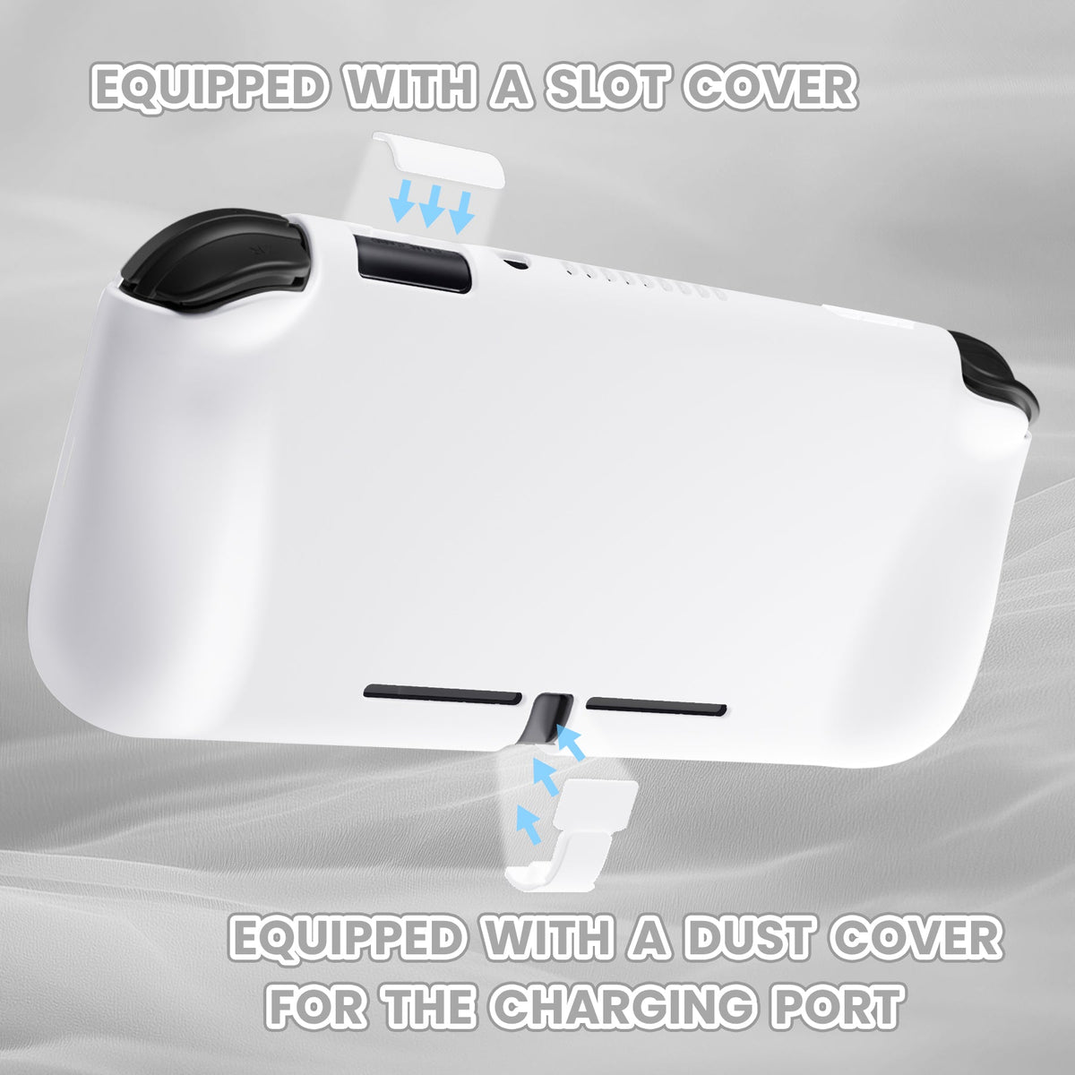 PlayVital Twilight Hard Protective Case with Screen Protector & Thumb Grips & Silicone Button Cover for Nintendo Switch Lite - White PlayVital