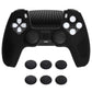 PlayVital Upgraded 3D Studded Edition Anti-Slip Silicone Cover Skin with 6 Thumb Grips & 2 Stickers for PS5 Controller, Compatible with Charging Dock - Black PlayVital