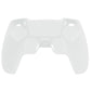 PlayVital Upgraded 3D Studded Edition Anti-Slip Silicone Cover Skin with 6 Thumb Grips & 2 Stickers for PS5 Controller, Compatible with Charging Dock - Clear White PlayVital