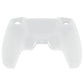 PlayVital Upgraded 3D Studded Edition Anti-Slip Silicone Cover Skin with 6 Thumb Grips & 2 Stickers for PS5 Controller, Compatible with Charging Dock - Clear White PlayVital