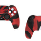 PlayVital Upgraded 3D Studded Edition Anti-Slip Silicone Cover Skin with 6 Thumb Grips & 2 Stickers for PS5 Controller, Compatible with Charging Dock - Red & Black PlayVital