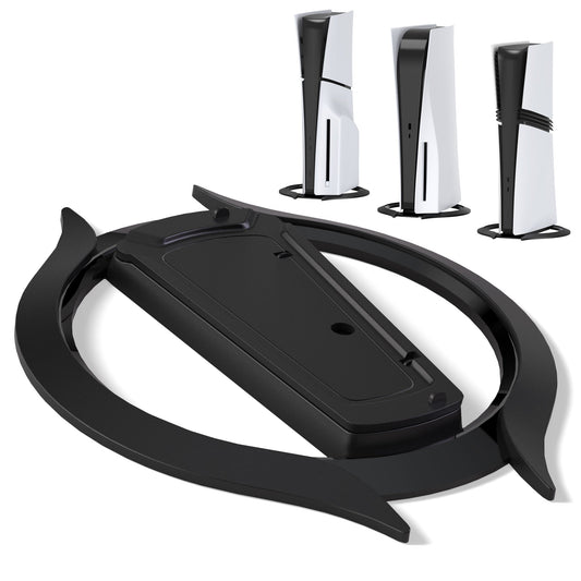 PlayVital Vertical Stand with Anti-Slip Pads for PS5/Slim/Pro/Standard Console Disc & Digital, Space-Saving Holder Base Accessories for PS5/Pro/Slim - Black PlayVital