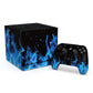 PlayVital Vinyl Skin Set for Steam Machine Console & Steam Controller (2026), Protective Decal Wrap - Blue Flame PlayVital