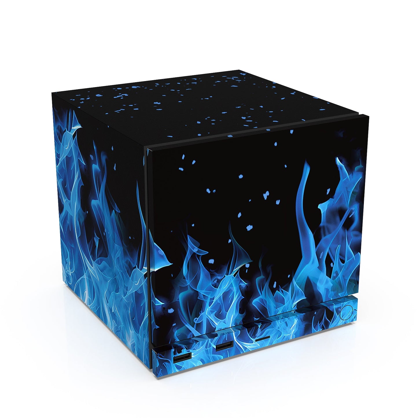 PlayVital Vinyl Skin Set for Steam Machine Console & Steam Controller (2026), Protective Decal Wrap - Blue Flame PlayVital