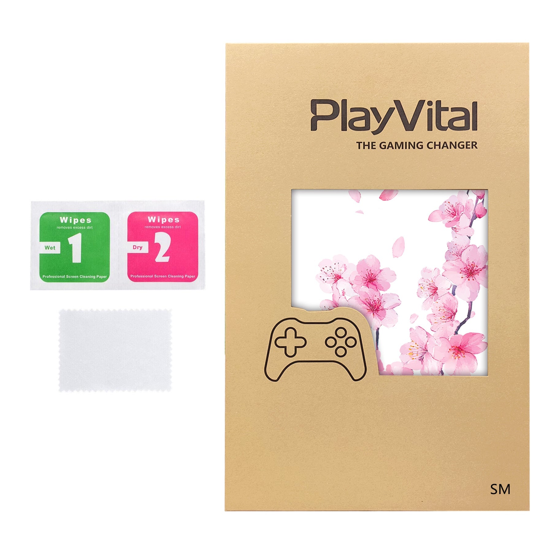 PlayVital Vinyl Skin Set for Steam Machine Console & Steam Controller (2026), Protective Decal Wrap - Cherry Blossoms Petals A PlayVital
