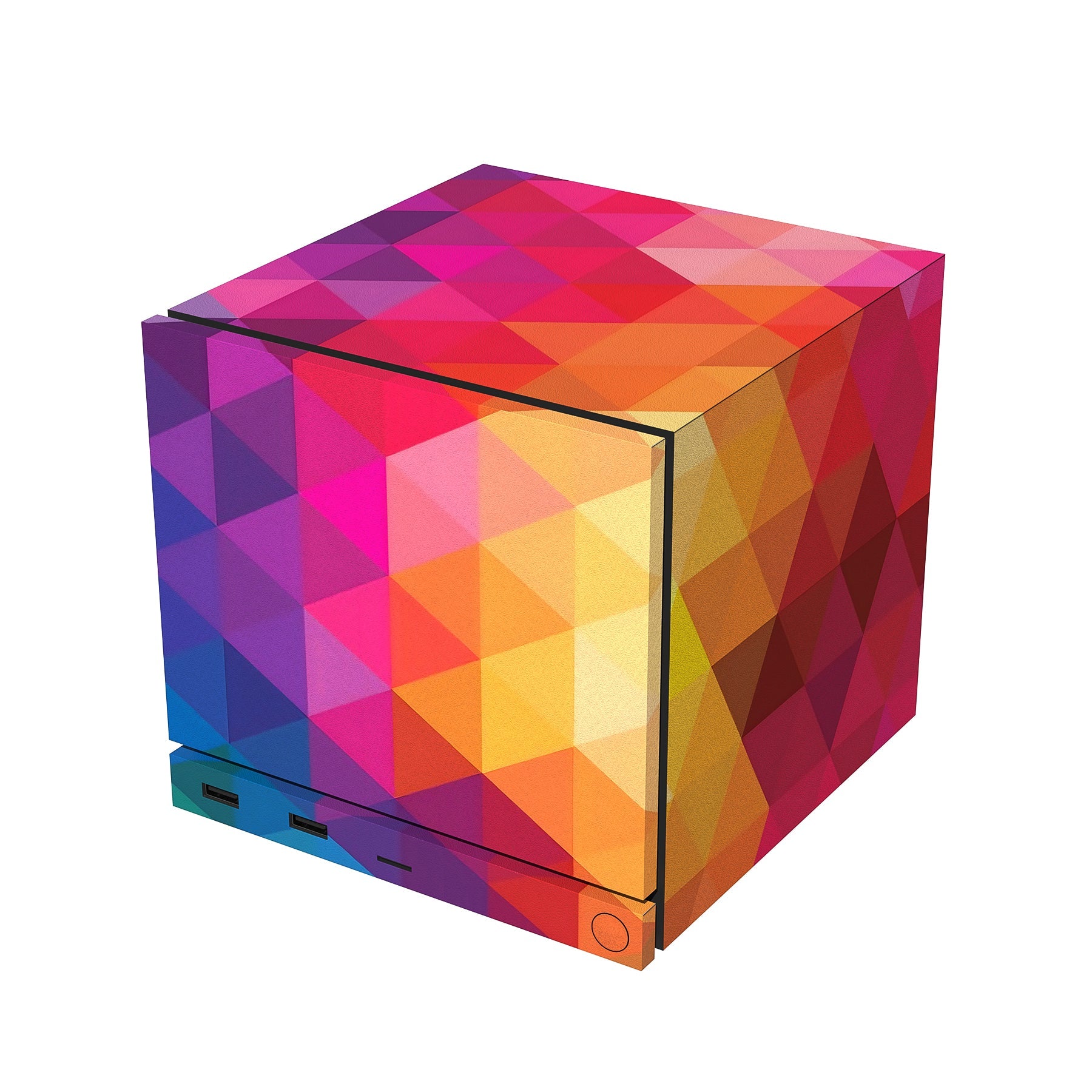 PlayVital Vinyl Skin Set for Steam Machine Console & Steam Controller (2026), Protective Decal Wrap - Colorful Triangle PlayVital