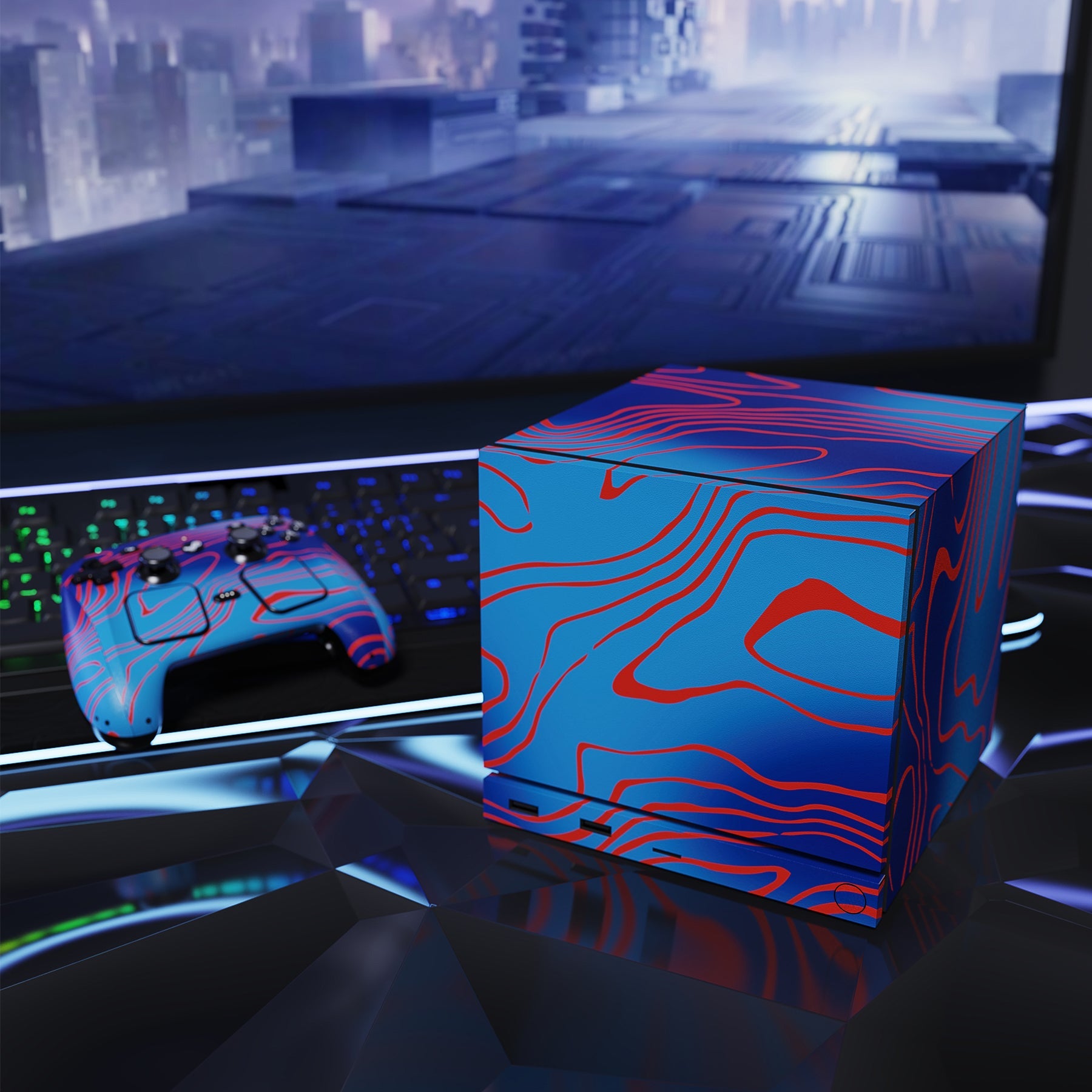 PlayVital Vinyl Skin Set for Steam Machine Console & Steam Controller (2026), Protective Decal Wrap - Damascuscamo PlayVital