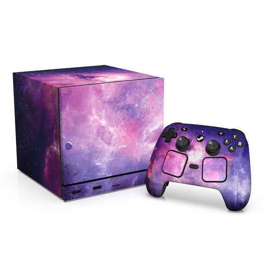 PlayVital Vinyl Skin Set for Steam Machine Console & Steam Controller (2026), Protective Decal Wrap - Nebula Galaxy PlayVital