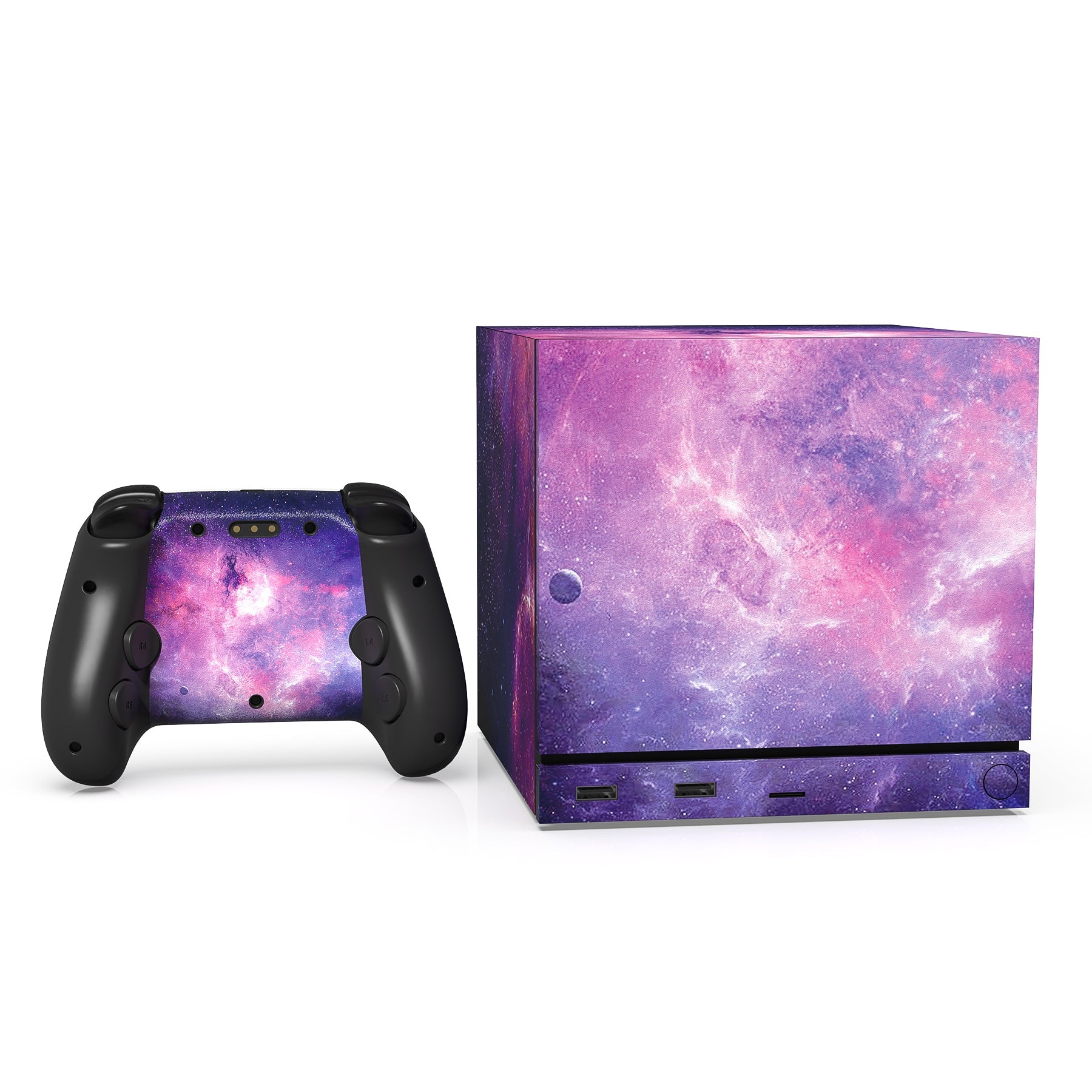 PlayVital Vinyl Skin Set for Steam Machine Console & Steam Controller (2026), Protective Decal Wrap - Nebula Galaxy PlayVital