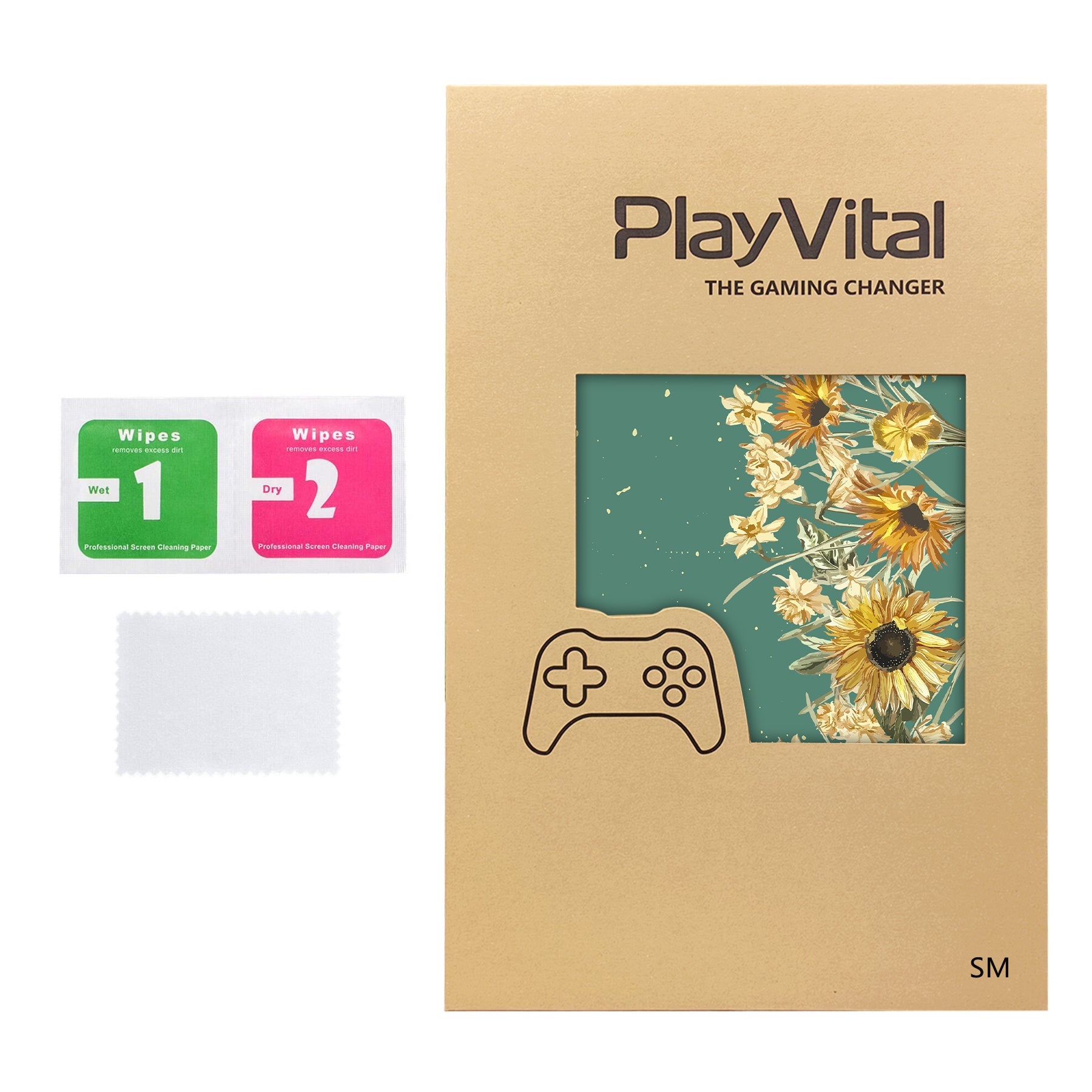PlayVital Vinyl Skin Set for Steam Machine Console & Steam Controller (2026), Protective Decal Wrap - Sunflowers PlayVital