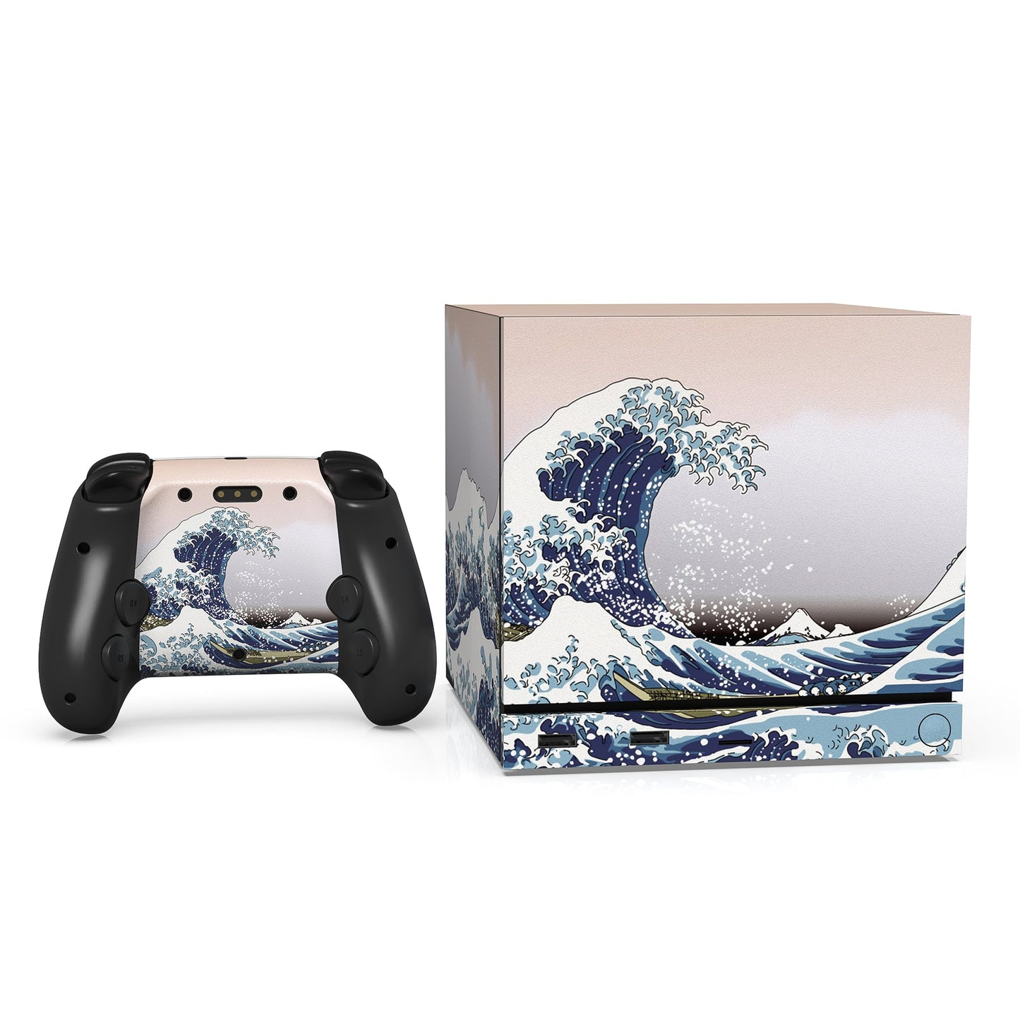 PlayVital Vinyl Skin Set for Steam Machine Console & Steam Controller (2026), Protective Decal Wrap - The Great Wave PlayVital