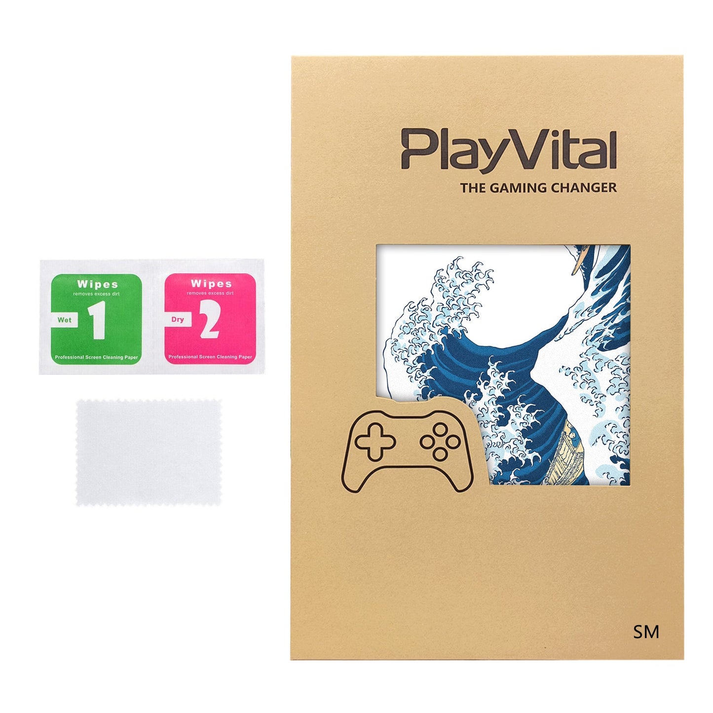 PlayVital Vinyl Skin Set for Steam Machine Console & Steam Controller (2026), Protective Decal Wrap - The Great Wave off Kanagawa PlayVital