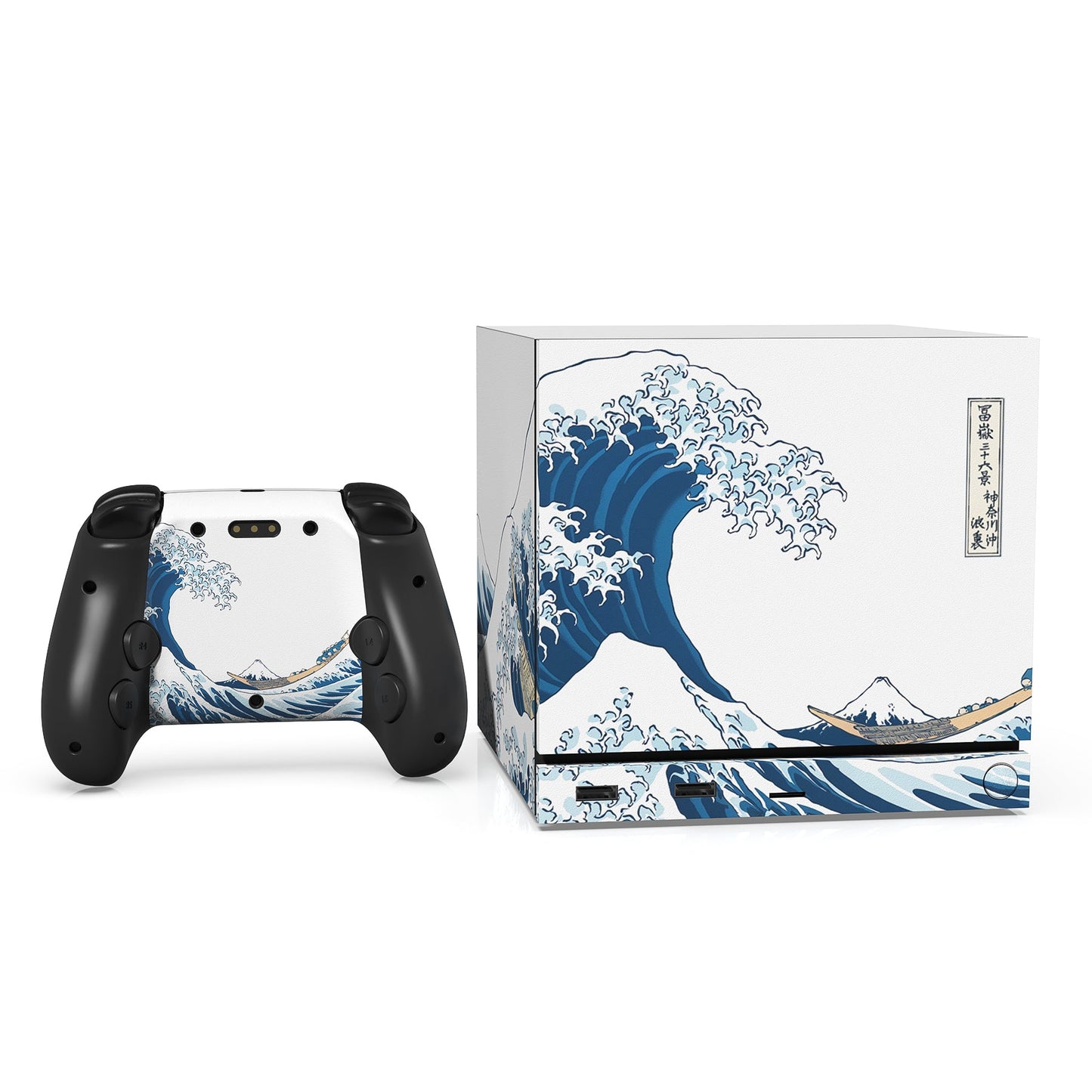 PlayVital Vinyl Skin Set for Steam Machine Console & Steam Controller (2026), Protective Decal Wrap - The Great Wave off Kanagawa PlayVital