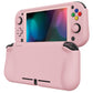 PlayVital ZealProtect Hard Shell Protective Case with Screen Protector & Thumb Grip Caps & Button Caps for Nintendo Switch Lite - Peach Blossom Pink playvital