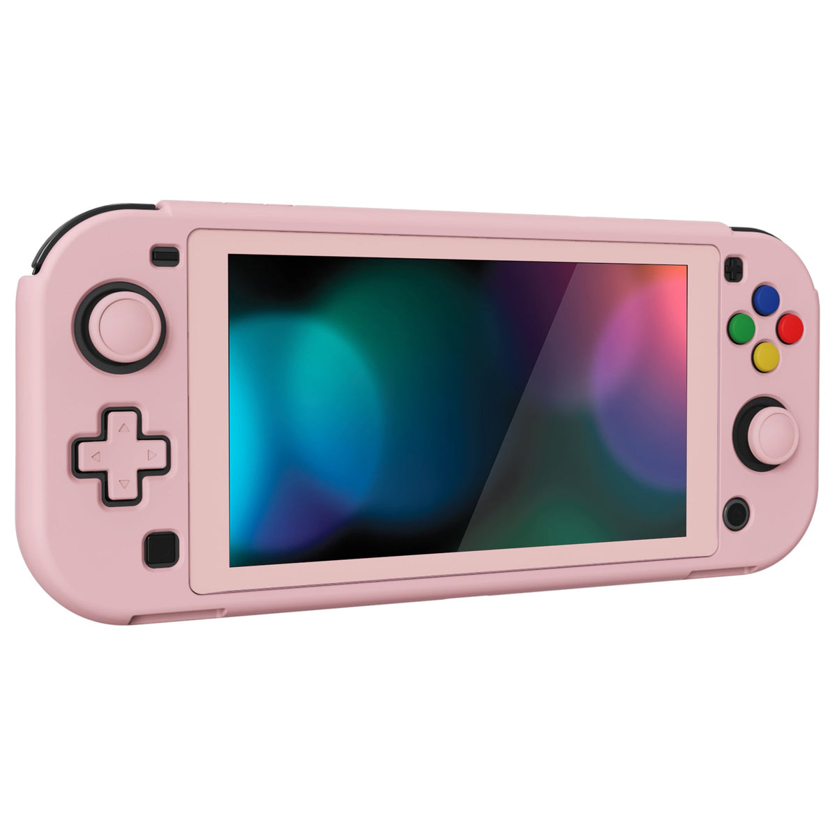 PlayVital ZealProtect Hard Shell Protective Case with Screen Protector & Thumb Grip Caps & Button Caps for Nintendo Switch Lite - Peach Blossom Pink playvital