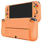 PlayVital ZealProtect Soft TPU Slim Protective Case with Thumb Grip Caps & ABXY Direction Button Caps for Nintendo Switch OLED - Apricot Yellow