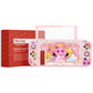 PlayVital ZealProtect Soft TPU Slim Protective Case with Tempered Glass Screen Protector & Thumb Grips & ABXY Direction Button Caps for Nintendo Switch - PP & Pink - RNSYV6061 playvital
