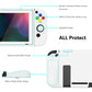PlayVital ZealProtect Soft TPU Slim Protective Case with Tempered Glass Screen Protector & Thumb Grips & ABXY Direction Button Caps for Nintendo Switch - White playvital