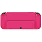 PlayVital ZealProtect Soft TPU Slim Protective Case with Thumb Grip Caps & ABXY Direction Button Caps for Nintendo Switch OLED - Bright Pink playvital