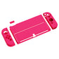 PlayVital ZealProtect Soft TPU Slim Protective Case with Thumb Grip Caps & ABXY Direction Button Caps for Nintendo Switch OLED - Bright Pink playvital