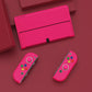 PlayVital ZealProtect Soft TPU Slim Protective Case with Thumb Grip Caps & ABXY Direction Button Caps for Nintendo Switch OLED - Bright Pink playvital