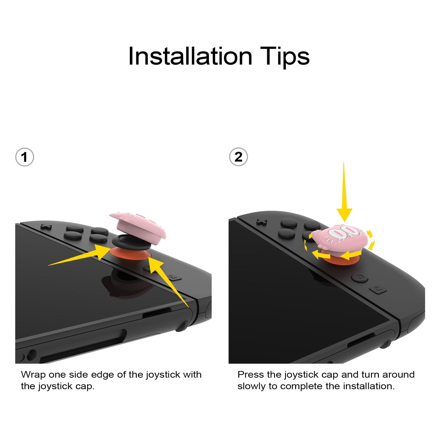 PlayVital 4 Pcs Cute Thumb Grip Caps for Nintendo Switch 2 - Moonlight Cat PlayVital