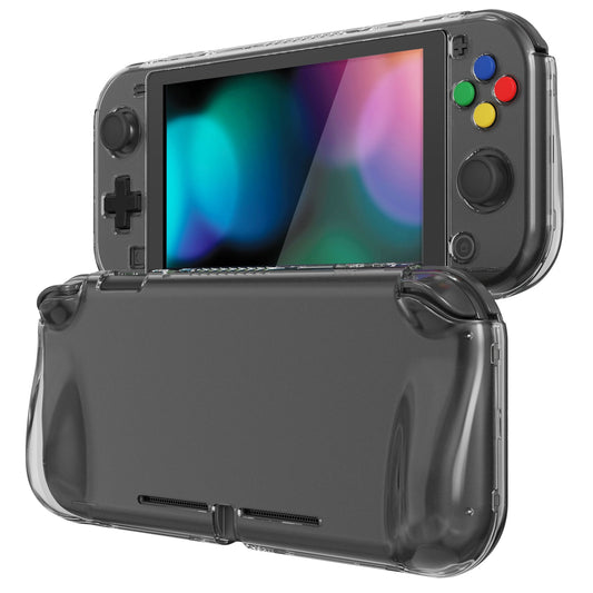 PlayVital Clear Series Hard Protective Case for Nintendo Switch Lite, Glossy Ergonomic Hard Grip Cover with Screen Protector & Thumb Grips & Button Caps PlayVital