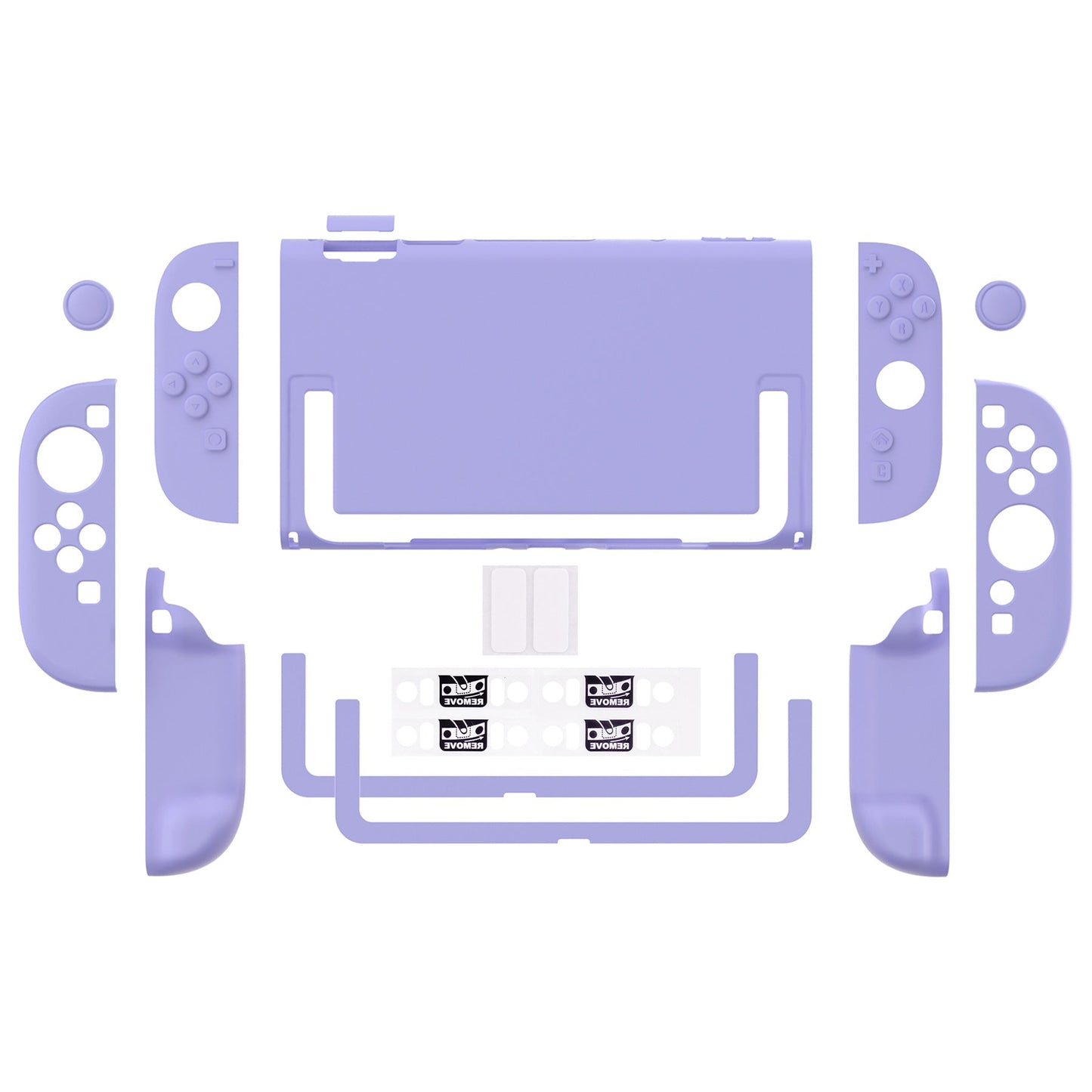 PlayVital Cute Solid-color Dockable Hard Protective Case for Nintendo Switch 2 with Thumb Grip & Sticker & Button Caps - Light Violet PlayVital
