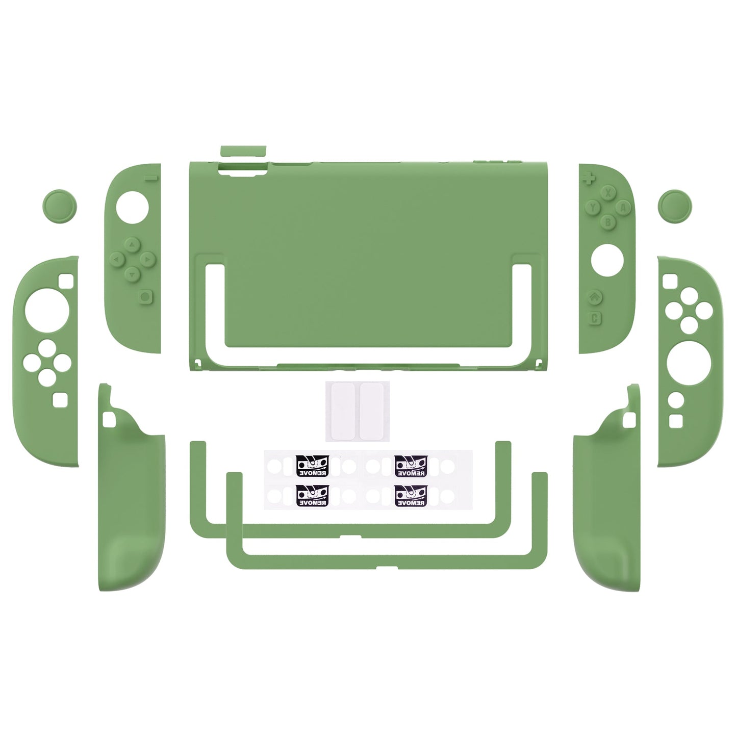 PlayVital Cute Solid-color Dockable Hard Protective Case for Nintendo Switch 2 with Thumb Grip & Sticker & Button Caps - Matcha Green PlayVital