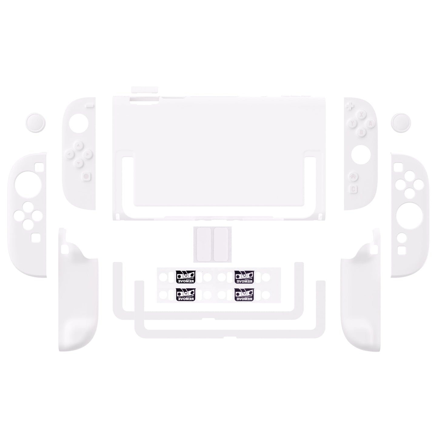 PlayVital Cute Solid-color Dockable Hard Protective Case for Nintendo Switch 2 with Thumb Grip & Sticker & Button Caps - White PlayVital
