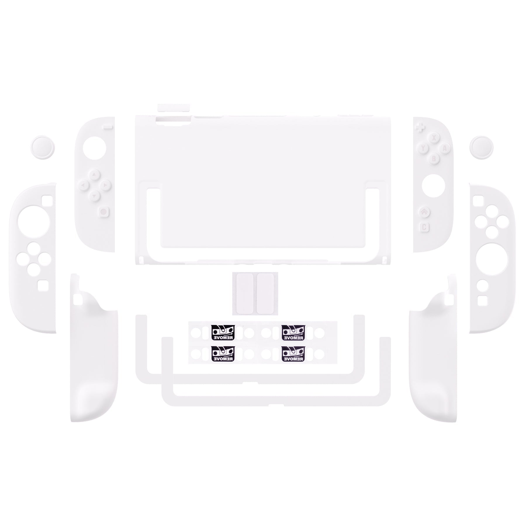 PlayVital Cute Solid-color Dockable Hard Protective Case for Nintendo Switch 2 with Thumb Grip & Sticker & Button Caps - White PlayVital