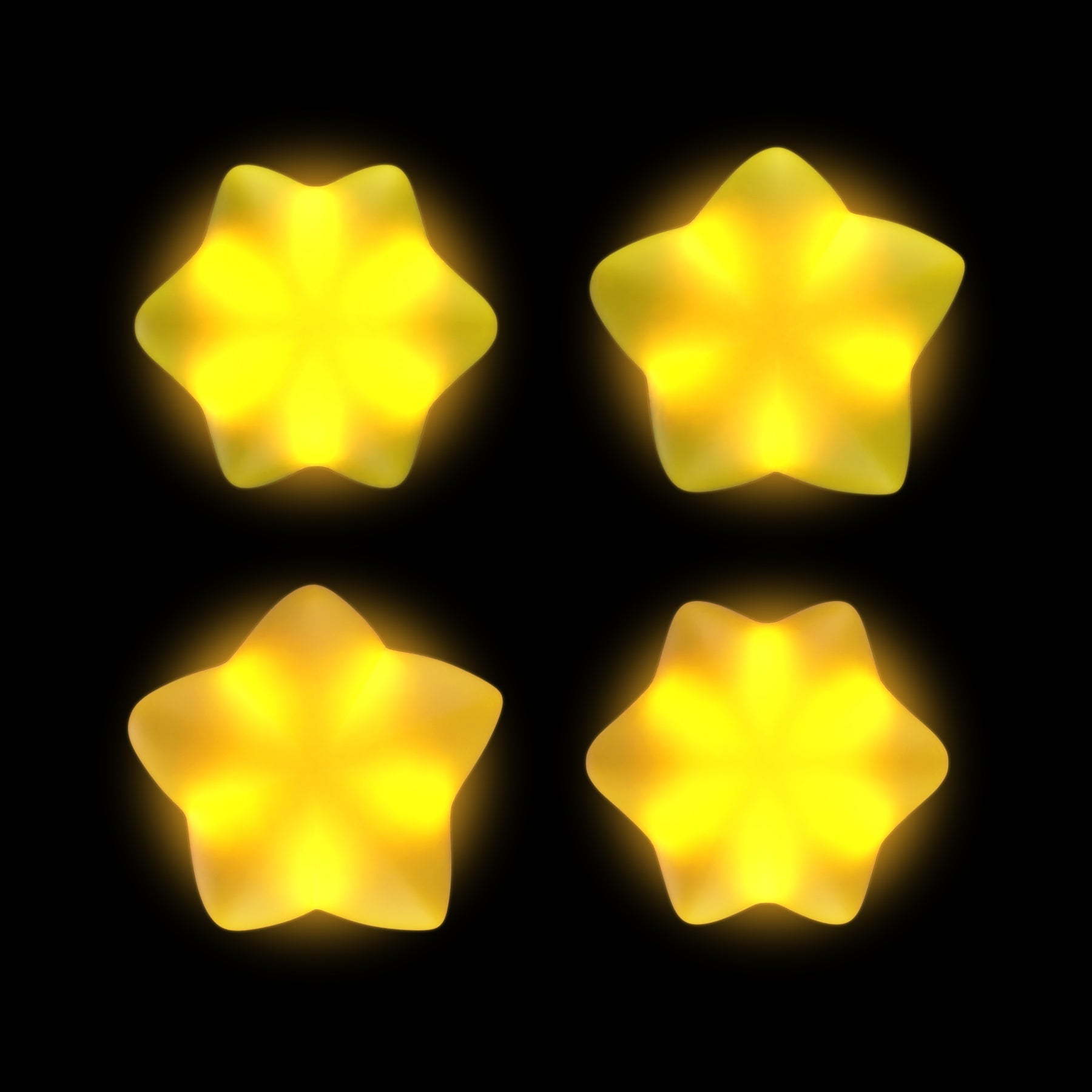 PlayVital Cute Universal Illuminated LED Thumbstick Grips for ps5 & ps4 & Xbox Series X/S & Xbox One & Switch Pro Controller - Stars PlayVital