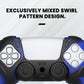 PlayVital Guardian Edition Ergonomic Anti-Slip Silicone Cover Skin with Thumb Grip Caps for PS5 Wireless Controller, Compatible with Charging Station - Blue & Black - YHPF029 PlayVital