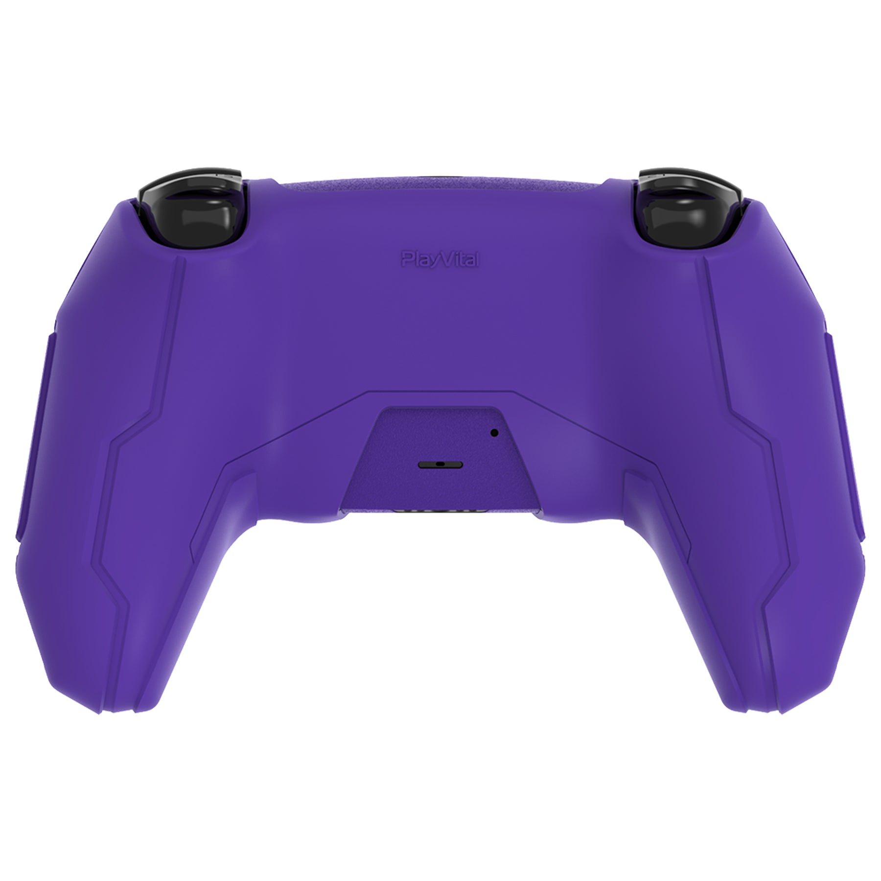 PlayVital Mecha Edition Anti-Slip Silicone Cover Skin with Matching Thumb Grips and Stickers for PS5 Wireless Controller - Compatible with Charging Station - Purple PlayVital