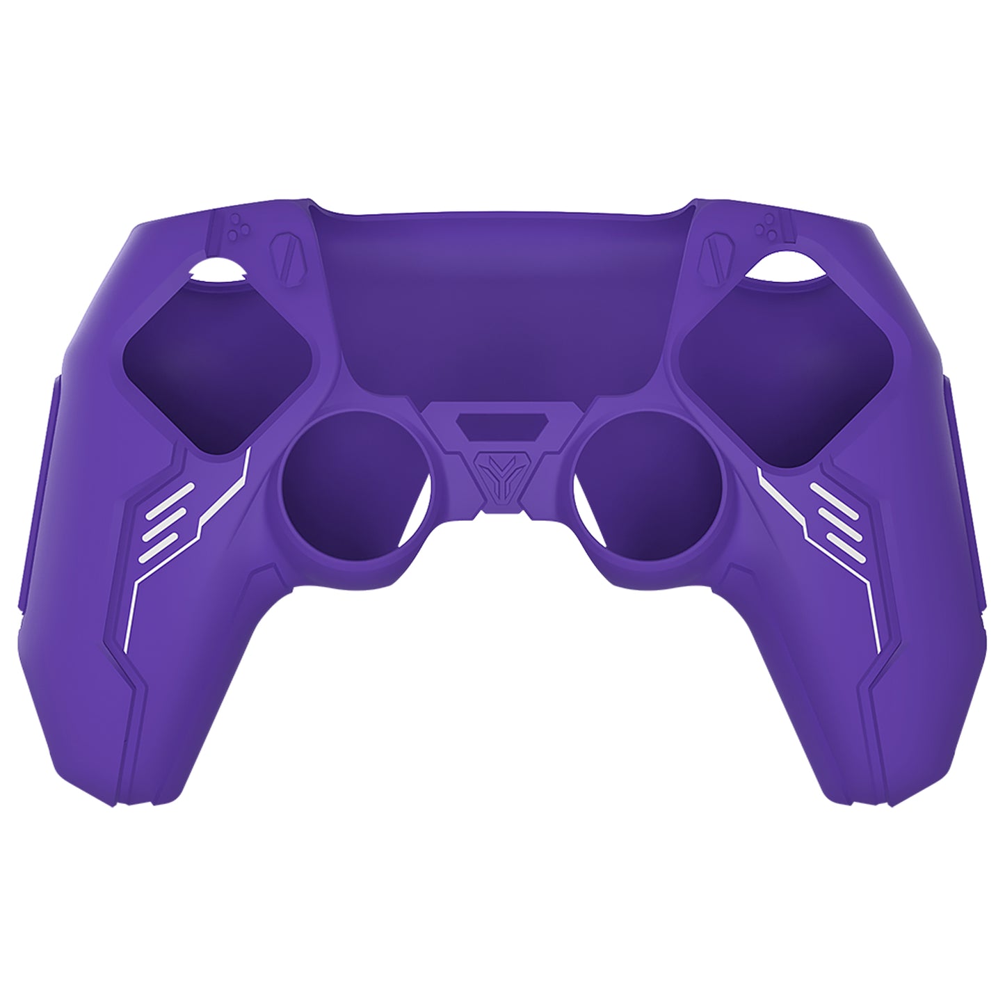 PlayVital Mecha Edition Anti-Slip Silicone Cover Skin with Matching Thumb Grips and Stickers for PS5 Wireless Controller - Compatible with Charging Station - Purple PlayVital