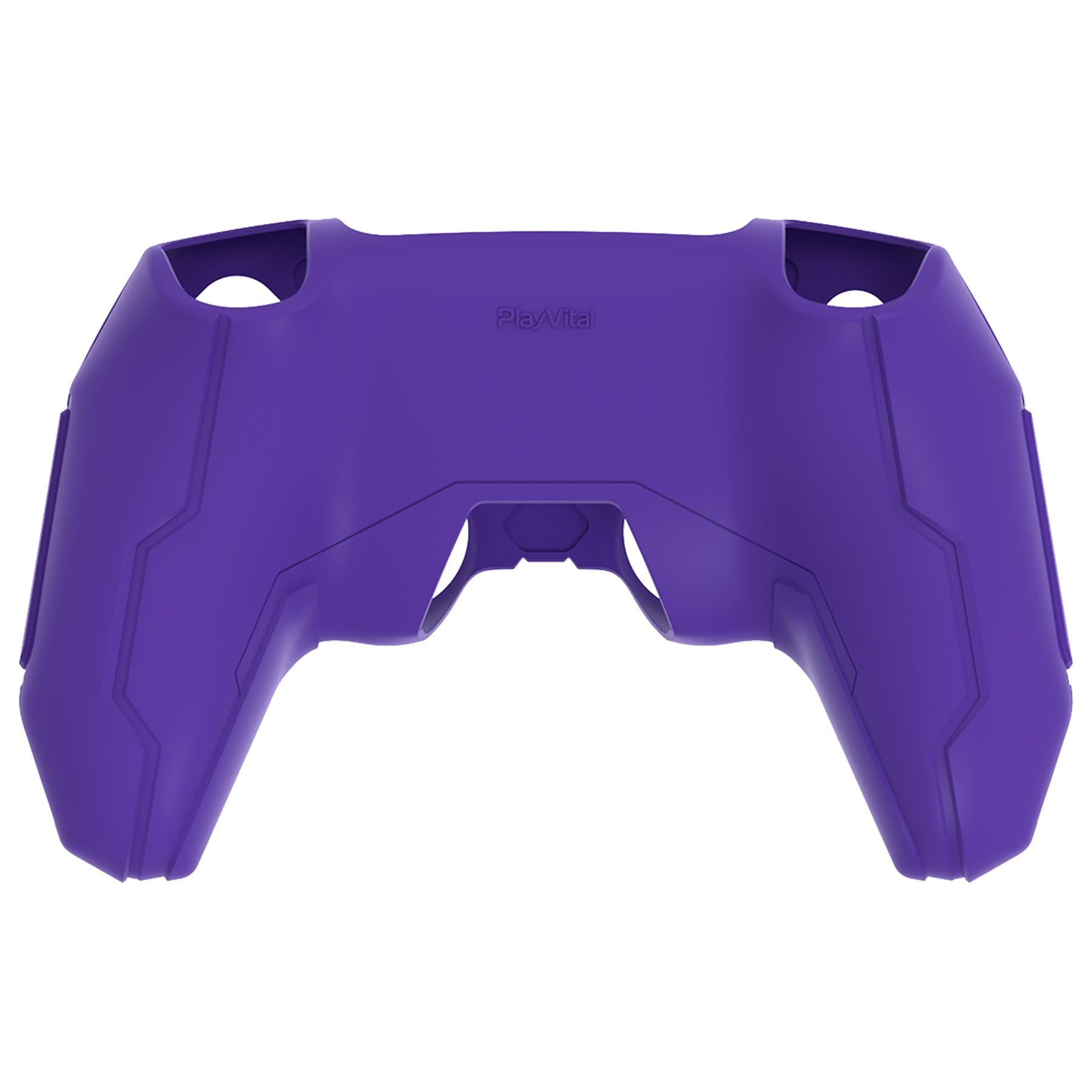PlayVital Mecha Edition Anti-Slip Silicone Cover Skin with Matching Thumb Grips and Stickers for PS5 Wireless Controller - Compatible with Charging Station - Purple PlayVital
