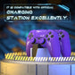 PlayVital Mecha Edition Anti-Slip Silicone Cover Skin with Matching Thumb Grips and Stickers for PS5 Wireless Controller - Compatible with Charging Station - Purple PlayVital