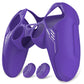 PlayVital Mecha Edition Anti-Slip Silicone Cover Skin with Matching Thumb Grips and Stickers for PS5 Wireless Controller - Compatible with Charging Station - Purple PlayVital