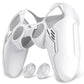PlayVital Mecha Edition Anti-Slip Silicone Cover Skin with Matching Thumb Grips and Stickers for PS5 Wireless Controller - Compatible with Charging Station - White PlayVital