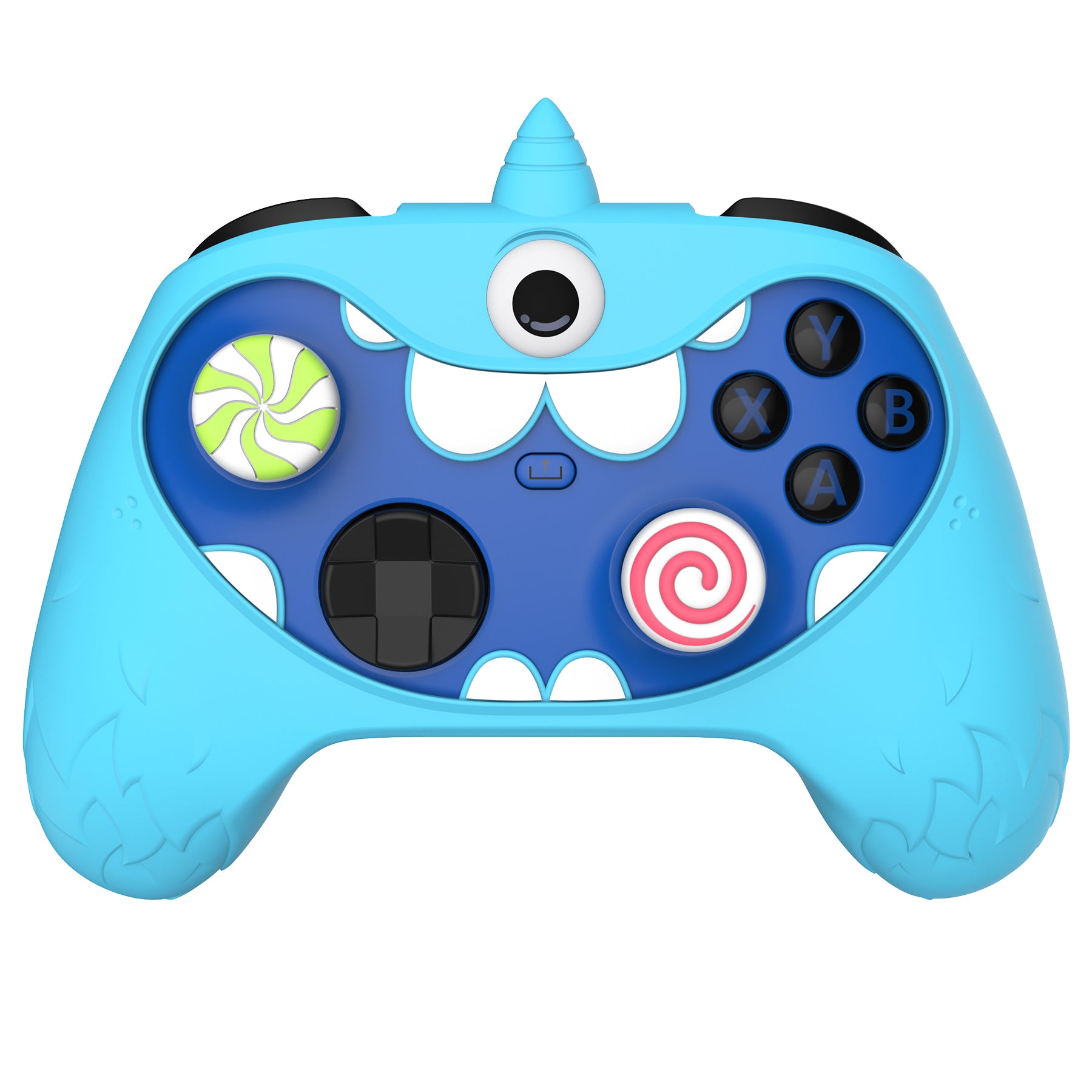 PlayVital MonoEye Monster Cute Silicone Cover with Thumb Grips Caps for Xbox Series X/S Controller - Blue PlayVital