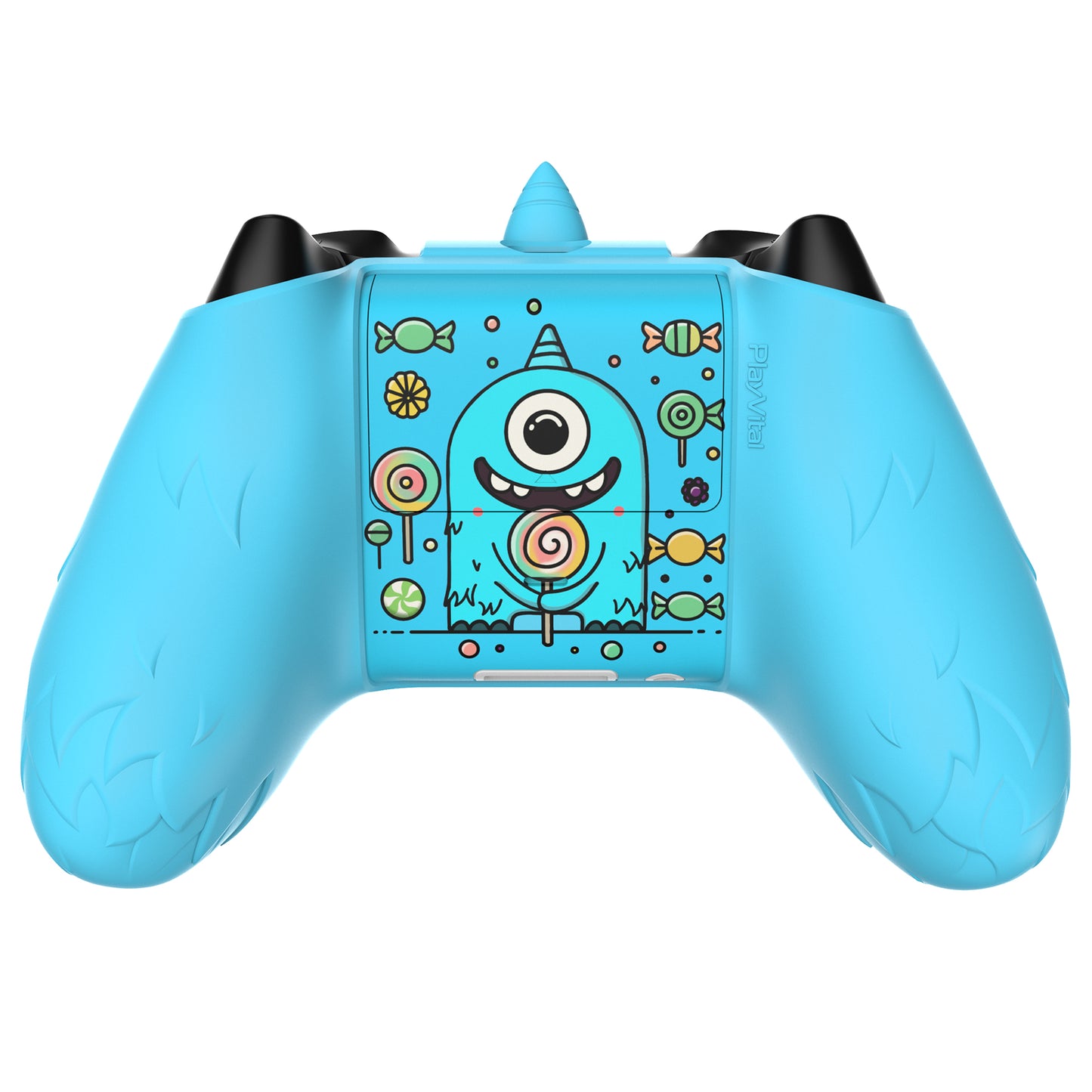 PlayVital MonoEye Monster Cute Silicone Cover with Thumb Grips Caps for Xbox Series X/S Controller - Blue PlayVital