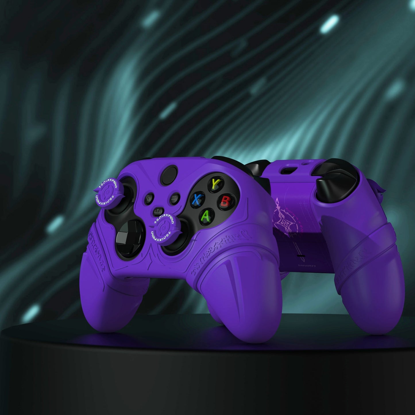 PlayVital Runes Edition Silicone Controller Cover with Thumbstick Cap & Sticker for Xbox Series X/S Controller & Xbox Core Wireless Controller - Purple PlayVital